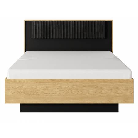 Łóżko 160 x 200 cm BALEO skandynawskie z pojemnikiem stolikami LED